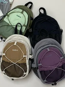 Colección de cuatro mochilas vintage informales de gran capacidad en varios colores de moda