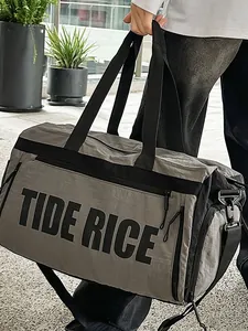 Modieuze Dames Nylon Tote Bag Grote Capaciteit Reistas Voor Fitness Sport Casual Schoudertas Letter Print