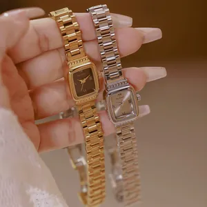 Elegante reloj de cuarzo Bee Sister vintage para mujer con correa de acero inox
