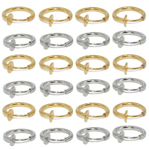 Detalle de clips nasales con resorte de acero inoxidable de 10mm, colores oro y plata