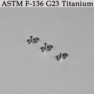 Close-up of G23 ASTM F-136 titanium dermal anchor bases for piercing jewelry