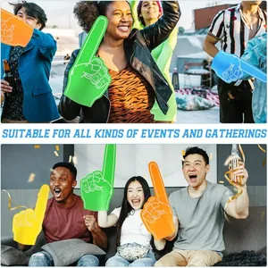 Giant colorful EVA foam fingers for cheering at sports events and party gatherings
