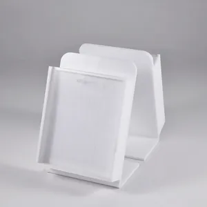 White acrylic jewelry display board for nose studs and earrings detailed side view.