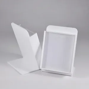 Detail view of the white acrylic jewelry display board featuring a clear protective cover