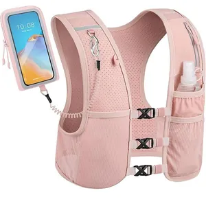 Ultralight Breathable Running Vest Hydration Pack For Marathon Cycling Men Women Polyester Sports Backpack With Reflective Strips Phone Holder