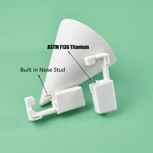 Einweg-Nasenpiercing-Pistole mit integriertem ASTM F136 Titan-Nasenstecker, steril