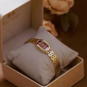 Bee Sister FA1905 Luxus Damen Quarzuhr Vintage Ovales Zifferblatt Edelstahlarmband Old Money Stil Elegante Armbanduhr