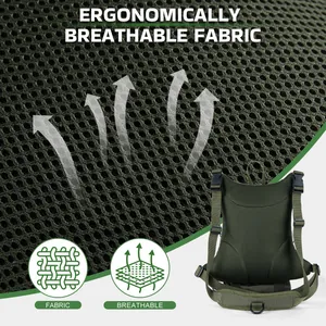 Macro view showing the breathable mesh fabric on the back of this fly fishing chest pack