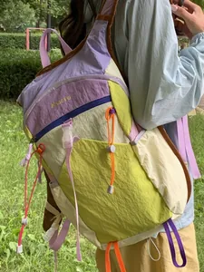 Colorful multi-color dopamine-style outdoor hiking backpack for women with large capacity