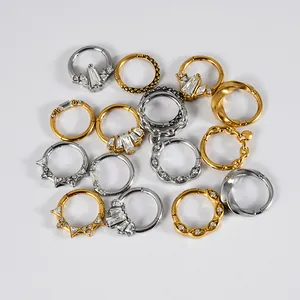 Anelli per piercing naso e orecchie in acciaio inossidabile con zirconi brillanti