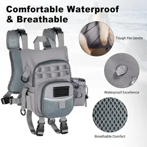 Detailed view of waterproof and breathable fabric on fly fishing chest pack