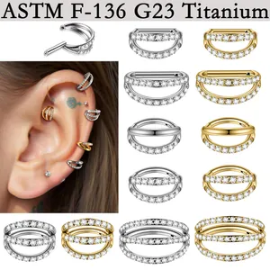 G23 Titan Zirkonia Pave Septum Clicker Ring Körperpiercing Schmuck Segment Ring Für Damen Ohrringe Conch Piercing Schmuck