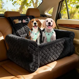 Multifunktionales Wasserdichtes Auto Haustierbett Sofamatte Für Hunde Polyester Rautensteppung Hund Autositzbezug Für SUV Rücksitz Waschbar