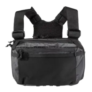 Borsa da petto tattica nera multifunzionale con cinghie in nylon regolabili per esterno