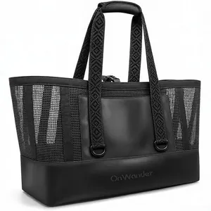 Borsa da Spiaggia in Rete di Grande Capacità per Donna Borsa da Viaggio Impermeabile Portatile Tote Traspirante