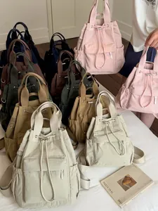 Mochila de nailon con cordón de gran capacidad con varios colores y diseño minimalista