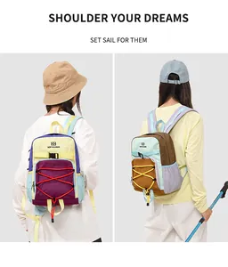 Zwei Frauen mit Outdoor-Rucksäcken beim Wandern, Rück- und Seitenansicht der Details.