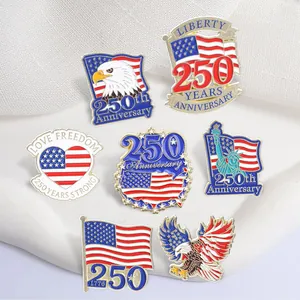 Ensemble de pin's commémoratifs du 250e anniversaire américain avec aigle et Statue de la Liberté