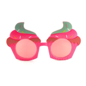 Lustige rosa Cupcake-Kinder-Sonnenbrille für Geburtstagsfeiern und Mottopartys