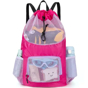 Zaino sportivo impermeabile capiente con tasche in rete e chiusura a coulisse