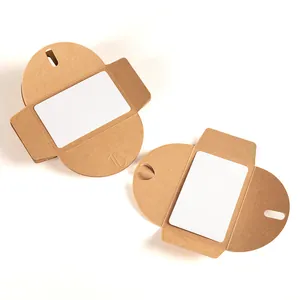 Retro kraft paper envelope with white blank card for creative greeting cards