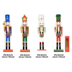 Set di quattro soldati schiaccianoci in legno da 25 cm per decorazioni natalizie festive