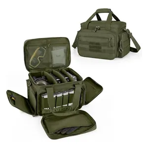 Tactical Shooting Range Bag With Magazine Slots Multi-Functional Outdoor Sports Gear Storage Bag Wear-Resistant Oxford Cloth Tactical Shoulder Bag