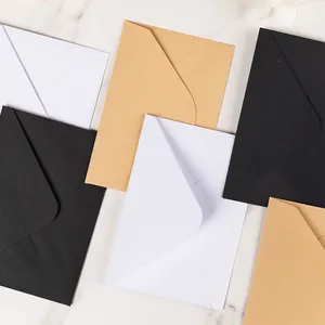 Vintage Western Style V-Flap Envelopes For Postcards Greeting Cards B6 C6 Sizes Kraft Paper Black White Stationery