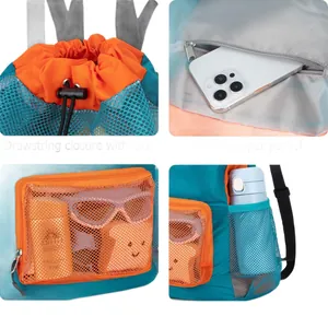Zaino sportivo impermeabile multifunzionale a grande capacità con tasche a rete