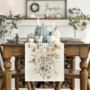 Elegante runner da tavola floreale autunnale per il Ringraziamento e decorazioni festive