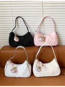 New Chinese style butterfly jacquard shoulder armpit bags set in four different colors
