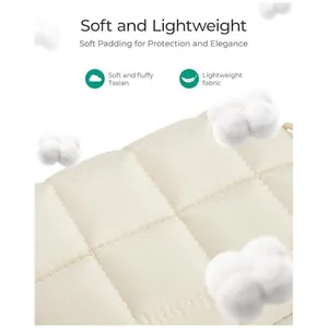 Primer plano de la textura acolchada crema con acolchado suave para protección de la cámara