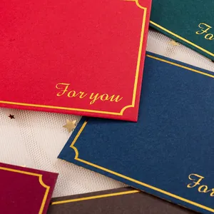 Elegant colorful envelopes with gold foil border and For You hot stamping design