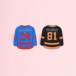 Hockey Jersey Metal Enamel Pin Hollander 24 Rozanov 81 Brooch Badge Sport Style Pins For Backpack Clothing Jacket Accessory