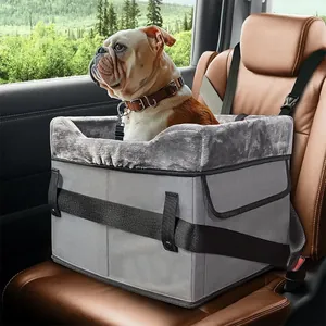 Siège Rehausseur De Voiture Portable Pour Petits Chiens Tissu Oxford Imperméable Avec Doublure En Peluche Panier De Voiture De Sécurité Pour Chien