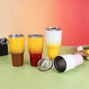 Large 30oz double-wall stainless steel vacuum insulated tumbler with vibrant gradient paint finish