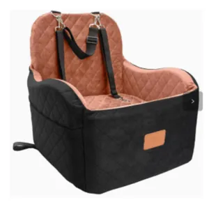Siège d'Appoint de Voiture pour Animaux Velours Matelassé Lit de Sécurité pour Chien Avec Rembourrage en Éponge pour Voiture