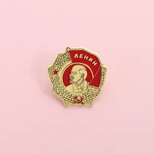 Sovjet-Unie Leider Lenin Herdenkingsspeld Badge Retro USSR Rode Ster Emaille Broche Zinklegering Eremedaille Souvenir