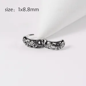 Gros plan de boucles d'oreilles dragon en acier inoxydable avec détails argentés
