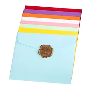 Colorful Western-style greeting card envelopes set with elegant bronze Thank You wax seal