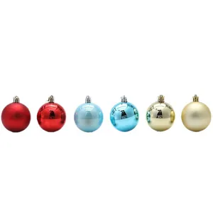 Set of multi-color Christmas ball ornaments in matte and shiny finishes