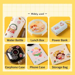 Collection of cute cartoon PVC waterproof stickers for DIY water bottles and phone cases