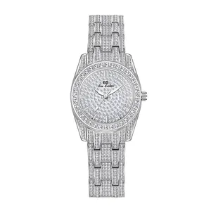 Elegant luxury BS Bee Sister full rhinestone silver tone women's fashion watch FA1643