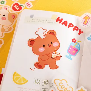 Cute cartoon PVC waterproof stickers set for phone and cup decoration on notebook page