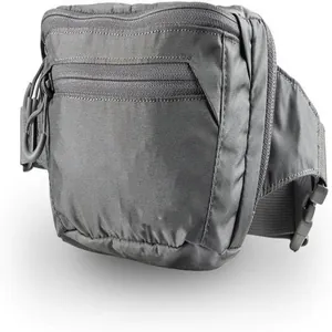 Langlebige graue taktische Gürteltasche mit zwelagigen Reißverschlussfächern und Gurt