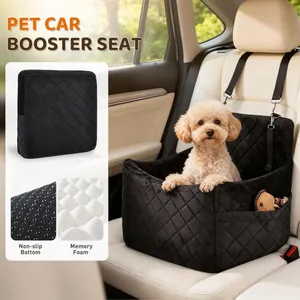Détail du siège auto noir pour chien avec mousse à mémoire de forme et fond antidérapant