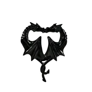 Einzigartige schwarze Drachen-Herz Ohr-Gauges aus Edelstahl für Ohrdehnung