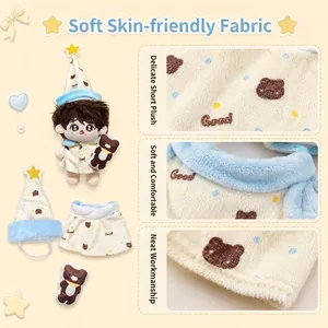 Ropa de felpa para muñecos de 10 cm con estampados de osos y accesorios adorables