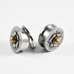 Écarteurs d'oreilles en acier inoxydable avec motif fleur vintage et filetage externe