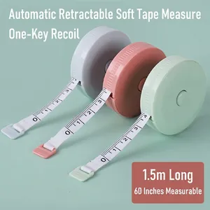 Mètre Ruban Rétractable Portable 1,5m Règle Souple Pour Mesure Du Corps Couture Tailleur Style Nordique Couleurs Macaron Plastique